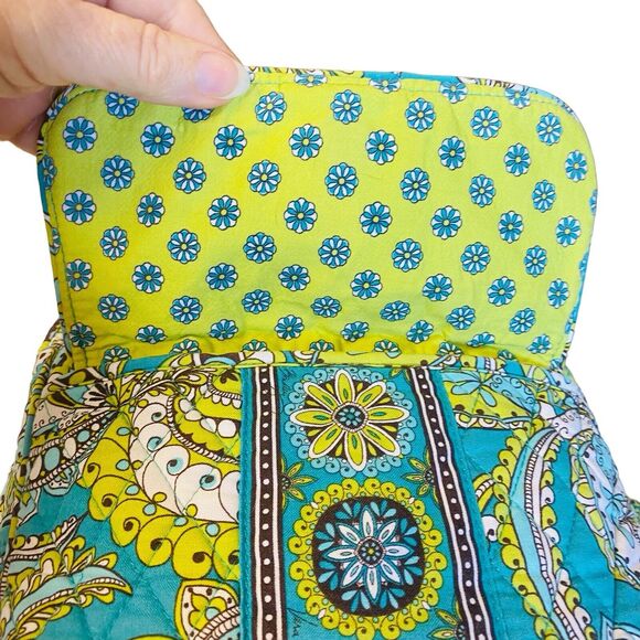 Vera Bradley Retired Peacock Green Small Quilted Backpack Vintage Paisley Purse - Picture 8 of 15